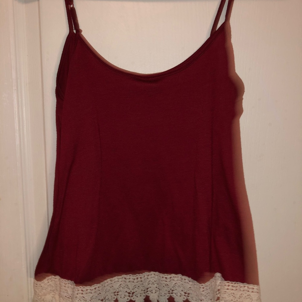 Maroon crochet tank top
